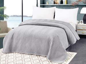 Svijetlo sivi baršunasti prekrivač za krevet sa uzorkom ARROW VELVET Dimenzije: 200 x 220 cm