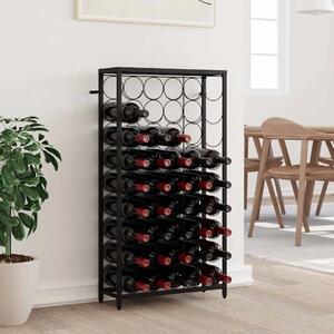 Stalak za vino za 45 boca crni 54 x 18 x 100 cm kovano željezo - 54 x 18 x 100 cm 1 1 1