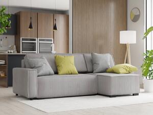 Svijetlo siva kutna sofa na razvlačenje SMART, obostrana
