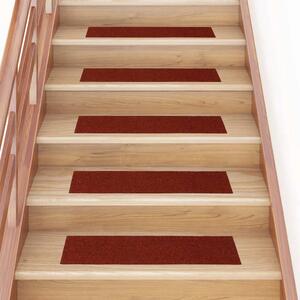 Prostirke za stepenice samoljepljive 15 kom 76x20 cm bordo crvene pravokutne - Bordo crvena 76 x 20 cm 15