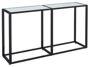 VidaXL Konzolni stol boja bijeli mramor 140x35x75,5 cm kaljeno staklo