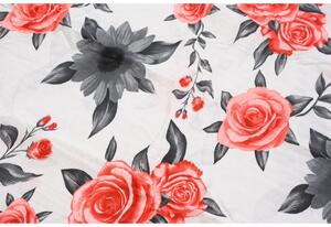 Posteljina od krepa RED ROSES bijela + jastučnica 40 x 50 cm gratis