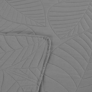 Sivi prekrivač za krevet sa uzorkom LEAVES Dimenzije: 200 x 220 cm