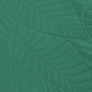 Zeleni prekrivač za krevet sa uzorkom LEAVES Dimenzije: 170 x 210 cm