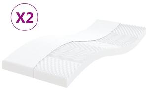 Madraci od pjene 2 kom bijeli 90 x 200 cm 7 zona tvrdoća 20 ILD - 90 x 200 cm 2 90 x 200 cm 2