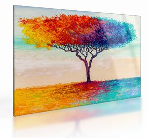 Staklena slika naslikanog stabla (70x50 cm)