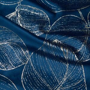 Baršunasti središnji stolnjak sa sjajnim plavim printom lišća Širina: 35 cm | Duljina: 140 cm