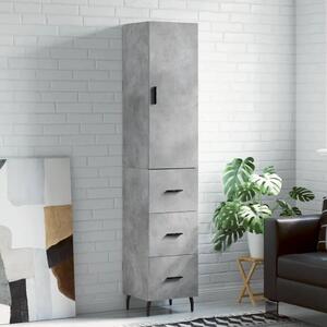 Visoka komoda siva betona 34 5x34x180 cm od konstruiranog drva - Beton siva 1 3 ladice Beton siva