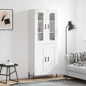 Visoka komoda bijela 69 5x34x180 cm konstruirano drvo - Bijela 1 2 drvena vrata Bijela