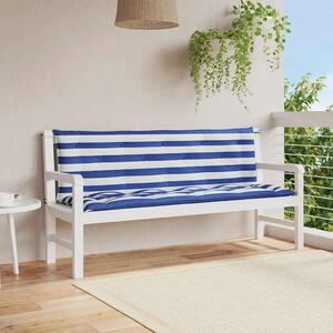 Jastuci za vrtnu klupu 2 kom plavo-bijeli prugasti 150x50x7 cm - Plava i bijela 150 cm 2 Plava i bijela