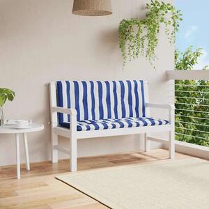 Jastuci za vrtnu klupu 2 kom plavo-bijeli prugasti 120x50x7 cm - Plava i bijela 120 cm 2 Plava i bijela