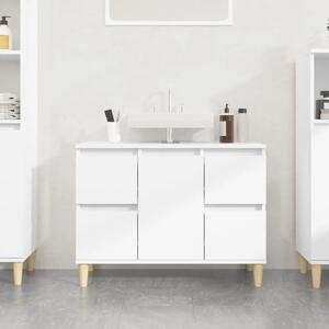 Ormarić za Lavabo - Umivaonik bijeli 80 x 33 x 60 cm konstruirano drvo - Bijela 1 Bijela
