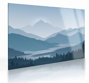 Staklena slika - Planine pogledom grafičara (70x50 cm)