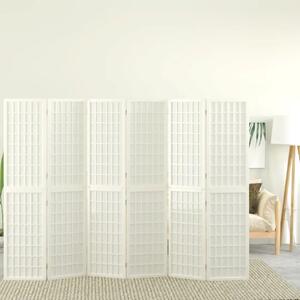 Paravan - Sklopiva sobna pregrada 6 panela japanski stil 240x170cm bijela - Bijela 240 x 170 cm 1 1