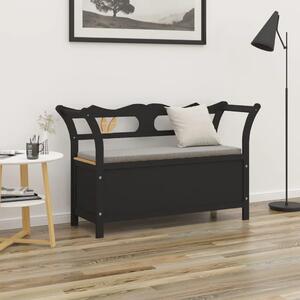 Klupa crna 107 x 45 x 75 5 cm od masivne jelovine - Crna Crna