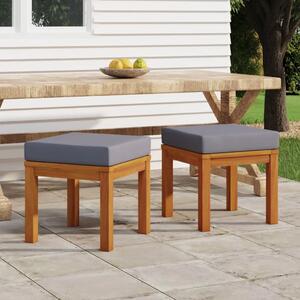 Vrtni stolci s jastucima 2 kom 40x40x34 cm od bagremovog drva - Prirodna 2 Siva Siva