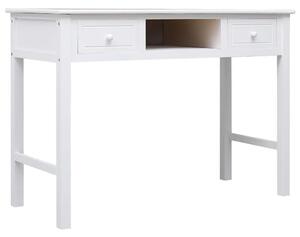 Radni stol bijeli 108 x 45 x 76 cm od masivnog drva paulovnije - Bijela Bijela