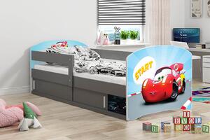 Dječji krevet sa madracem - LUKI - CARS - Grafit - 160x80 ODMAH DOSTUPNO!