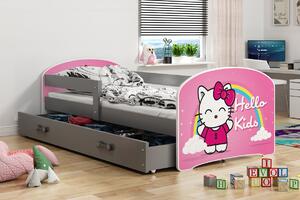 Dječji krevet sa ladicom + madrac - LUKI - HELLO KIDS - Grafit - 160x80 ODMAH DOSTUPNO!
