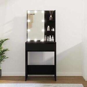 Toaletni stolić s LED svjetlima crni 60 x 40 x 140 cm - Crna 1 Crna