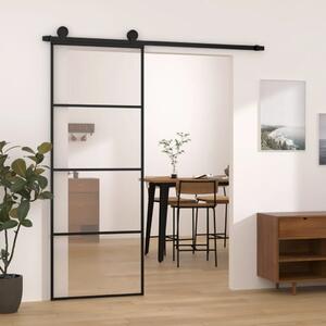 Klizna vrata s priborom 76 x 205 cm od ESG stakla i aluminija - 76 x 205 cm 1 3 vodoravne šipke 76 x 205 cm