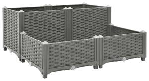 Povišena gredica 80x80x38 cm od polipropilena - Svjetlosiva 80 x 80 x (23-38) cm 1 Svjetlosiva