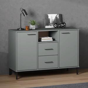 Komoda s metalnim nogama siva 113x40x77 cm masivno drvo OSLO - Siva 1 Siva