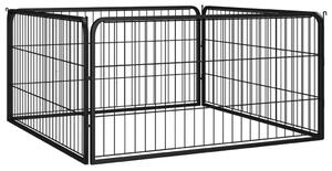 Ograda za pse s 4 panela crna 100 x 50 cm čelik obložen prahom - 100 x 100 x 50 cm 1 100 x 100 x 50 cm