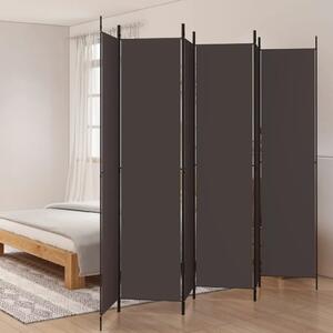 Paravan - Sobna pregrada s 6 panela smeđa 300x220 cm od tkanine - Smeđa 300 x 220 cm 1 1