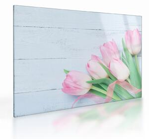 Staklena slika - Buket tulipana (70x50 cm)