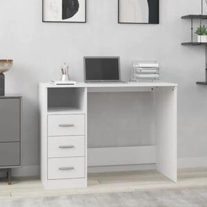 Radni stol s ladicama bijeli 102 x 50 x 76 cm konstruirano drvo - Bijela Bijela