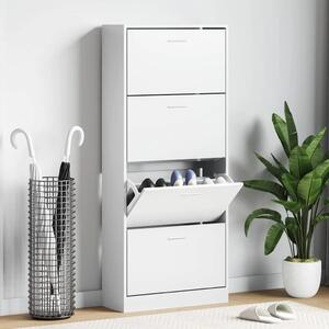 Ormarić za cipele bijeli 63 x 24 x 147 cm od konstruiranog drva - Bijela 63 x 24 x 147 cm 1 1