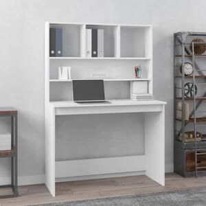 Radni stol s policama bijeli 102x45x148 cm konstruirano drvo - Bijela Bijela