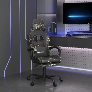 Gaming stolica s osloncem za noge crno-maskirna od umjetne kože - Crna i maskirna 1 Sa naslonom za noge Crna i maskirna