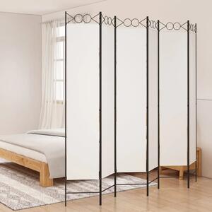 Paravan - Sobna pregrada sa 6 panela bijela 240x220 cm od tkanine - Bijela 240 x 220 cm 1 1