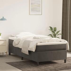 Box spring krevet s madracem tamnosivi 90x190 cm baršunasti - Tamno siva 90 x 190 cm 35 cm Tamno siva