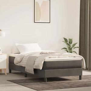 Box spring krevet s madracem tamnosivi 100x200 cm baršunasti - Tamno siva 100 x 200 cm 25 cm Tamno siva