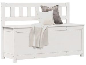 Klupa bijela 110 x 41 x 76 5 cm od masivne borovine - Bijela 110 x 41 x 76.5 cm Bijela 110 x 41 x 76.5 cm