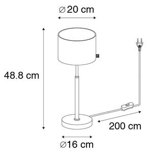 Moderna stolna svjetiljka tkanina sjena crna sa zlatom - VT 1