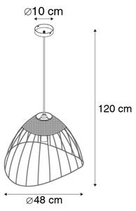 Držačna viseća svjetiljka crna 48 cm s ratanom - Treccia Pua