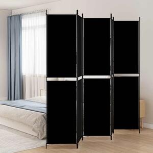 Paravan - Sobna pregrada s 5 panela crna 250 x 220 cm od tkanine - Crna 250 x 220 cm 1 1