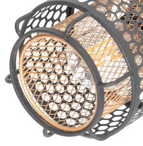 Dizajnerska stropna svjetiljka crna sa zlatnim 3 svjetla okrugla - Noud