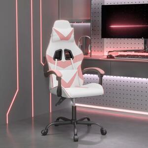 Okretna Gaming stolica bijelo-ružičasta od umjetne kože - Bijela i ružičasta 1 Bez naslona za noge Bijela i ružičasta