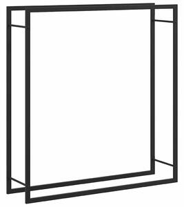 Stalak za drva za ogrjev mat crni 110x28x116 cm čelični - Crna 110 x 28 x 116 cm