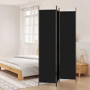 Paravan - Sobna pregrada s 3 panela crna 150 x 220 cm od tkanine - Crna 150 x 220 cm 1 1
