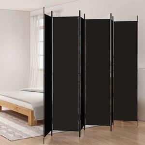 Paravan - Sobna pregrada s 6 panela crna 300 x 220 cm od tkanine - Crna 300 x 220 cm 1 1