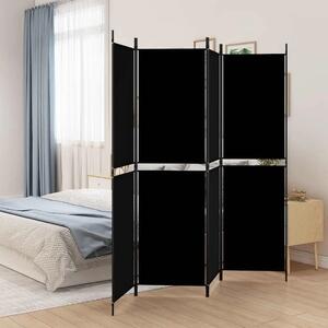 Paravan - Sobna pregrada s 4 panela crna 200 x 180 cm od tkanine - Crna 200 x 180 cm 1 1