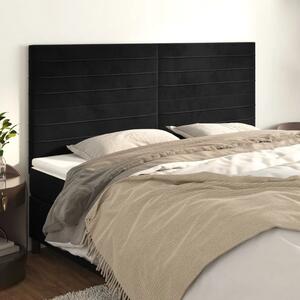Uzglavlje crno 200x5x118/128 cm baršunasto - Crna 200 cm 1 Visoko