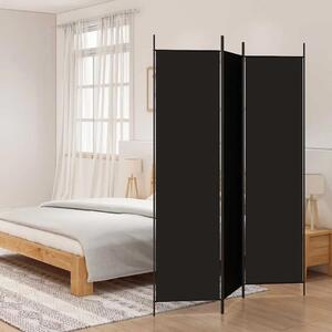 Paravan - Sobna pregrada s 3 panela crna 150 x 200 cm od tkanine - Crna 150 x 200 cm 1 1