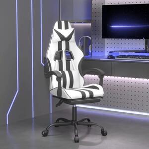 Okretna Gaming stolica s osloncem bijelo-crna od umjetne kože - Bijela i crna 1 Sa naslonom za noge Bijela i crna